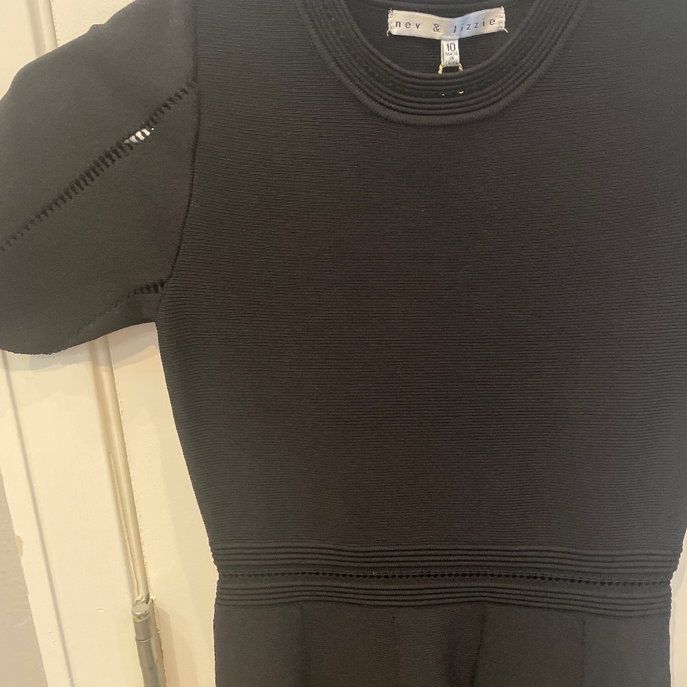 Girls Black Tulip short sleeve dress